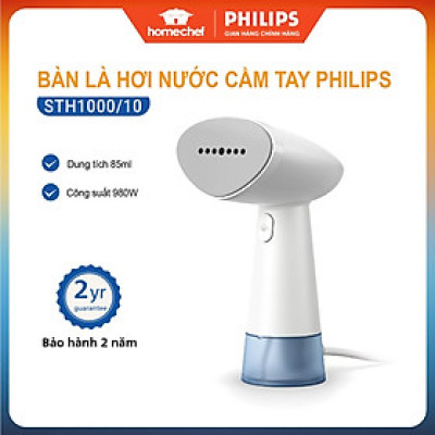 Bàn là, bàn ủi hơi nước cầm tay du lịch Philips STH1000, công suất 980W, bảo hành 2 năm | Hàng Chính Hãng