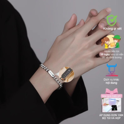 [Khắc tên] [Ghi Chú] Lắc tay nam nữ Khắc Tên theo yêu cầu, Vòng tay đôi lắc ngắn Shop làm quà
