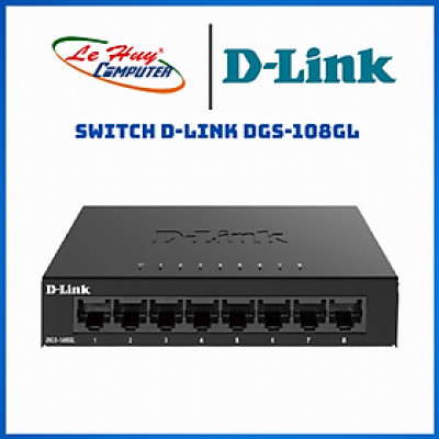 Bộ Chia Mạng Switch D-Link DGS-108GL 8 Cổng RJ45 10/100/1000Mbps Vỏ Kim Loại - Hàng Chính Hãng 