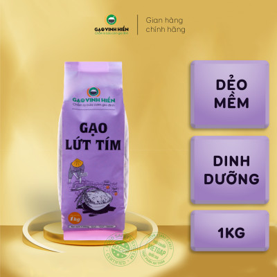 Combo 5 túi Gạo Lứt Tím Vinh Hiển 1kg tặng thêm 1 túi Lứt Đỏ 1kg - Ngọt Cơm, Dinh Dưỡng