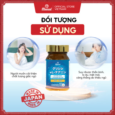 Combo 2 Hộp Viên uống MAMORI Glycine L-Theanine giúp giảm căng thẳng - stress, Hỗ trợ ngủ ngon, ngủ sâu giấc (60 Viên)
