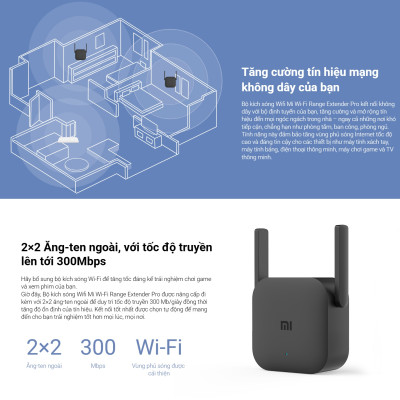 Thiết Bị Kích Sóng Wifi Xiaomi Pro - Đen - Hàng Nhập Khẩu