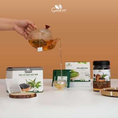 Combo Bổ thận, Mát gan (1 Trà cỏ mực đậu đen túi lọc 80g, 1 Gạo lứt đậu đen lá dứa rang 250g, 1 Trà khổ qua túi lọc 40g)