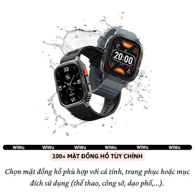 Đồng hồ thông minh smartWatch hiệu WlWU SW05 - Màn hình 2.0 inch HD TF, kháng nước IP68, Đàm thoại bluetooth 5.2,Theo dõi nhịp tim, nồng độ oxy trong máu SpO2, 100+ mặt đồng hồ, nhiều chế độ thể thao - Hàng nhập khẩu