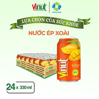 Khay 24 Lon Nước Ép Xoài Vinut 330ml