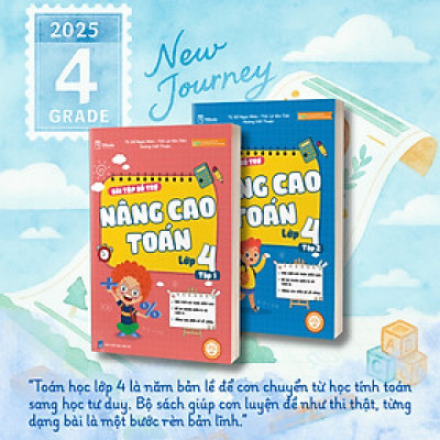 Sách - Combo Bài Tập Bổ Trợ Nâng Cao Toán - Tiếng Việt - Tiếng Anh Lớp 4 (Tập 1+Tập 2) - TKBooks