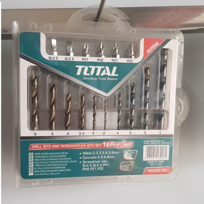 BỘ MŨI KHOAN ĐA NĂNG VÀ BẮT VÍT 16 CHI TIẾT TOTAL TACSD3165
