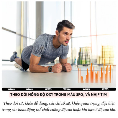 Đồng hồ thông minh smartWatch hiệu WlWU SW05 - Màn hình 2.0 inch HD TF, kháng nước IP68, Đàm thoại bluetooth 5.2,Theo dõi nhịp tim, nồng độ oxy trong máu SpO2, 100+ mặt đồng hồ, nhiều chế độ thể thao - Hàng nhập khẩu