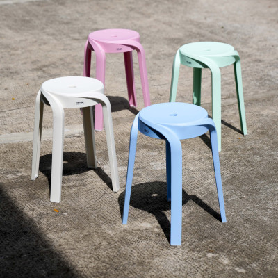 Ghế đôn nhựa đúc lốc xoáy, có thể xếp chồng lên nhau, tiết kiệm diện tích - Cobihome