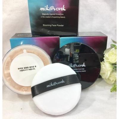 Phấn phủ bột kiềm dầu Mik@vonk Blooming Face Powder Hàn Quốc 30g NB21 # Light Beige Pearl tặng kèm móc khoá
