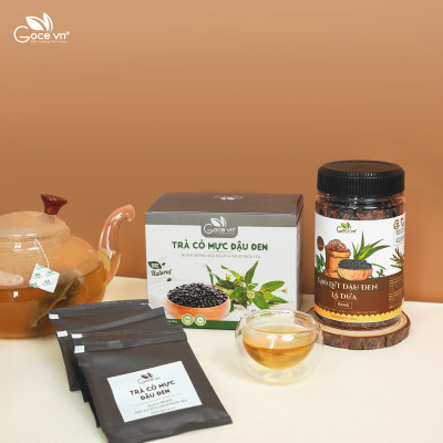 Combo Bổ thận, Mát gan (1 Trà cỏ mực đậu đen túi lọc 80g, 1 Gạo lứt đậu đen lá dứa rang 250g, 1 Trà khổ qua túi lọc 40g)