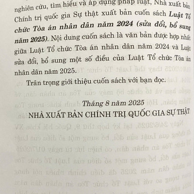  Luật Tổ Chức Toà Án Nhân Dân Năm 2024 ( Sửa Đổi, Bổ Sung Năm 2025)