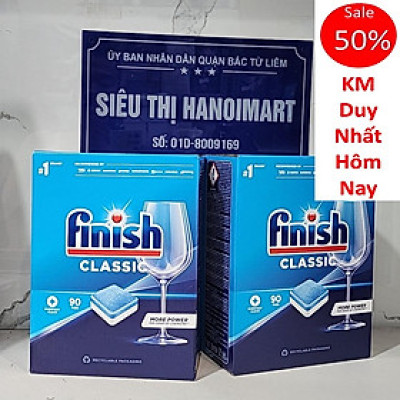 Combo 2 hộp 90 viên rửa bát Finish Classic Dishwasher Tablets Lemon - hương chanh (2x90viên)