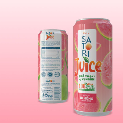 Combo 2 Pack 2 vị nước ép trái cây Satori Juice ổi + mãng cầu 250ml