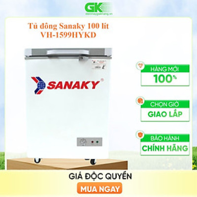 TỦ ĐÔNG MINI SANAKY 100 LÍT VH-1599HYKD ĐỒNG (R600A) (KÍNH CƯỜNG LỰC) - HÀNG CHÍNH HÃNG