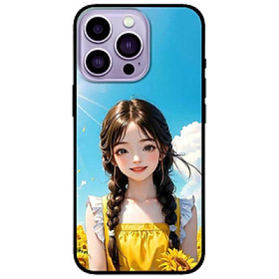 Ốp lưng cho iPhone 12 - iPhone 12 Pro - 12 Pro Max - 13 Mini - iPhone 13 - 13 Pro - 13 Pro Max - Mỹ Nữ Hoa Hướng Dương - Hàng Chính Hãng