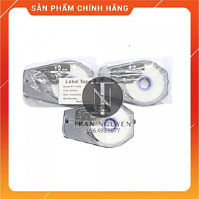[Combo 3 cuộn] Nhãn in Canon PT-1112w - Đen nền trắng - 12mm x 30m - Hàng nhập khẩu