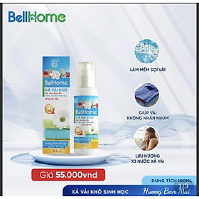 Xả Vải Khô Công Nghệ Sinh Học Bell Home Xanh Hương Ban Mai 100ml