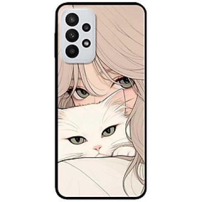 Ốp lưng cho Samsung A13 4G - A13 5G - A33 5G - A53 - A12 - A22 4G - M12 - F12 - Mèo Và Cô Gái - Hàng Chính Hãng