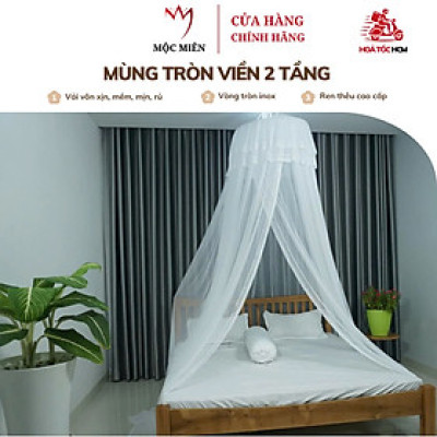 Màn Tròn Cho Giường Lớn /Bigsize - Cao Cấp Mộc Miên ( Hình thật )