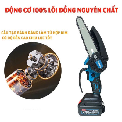 Máy Cưa Pin Cầm Tay 6 Inch 3000W mini Cao Câp cưa Gỗ Tỉa Cây Cảnh Khai Thác Vườn Tiện Dụng Loại Tốt