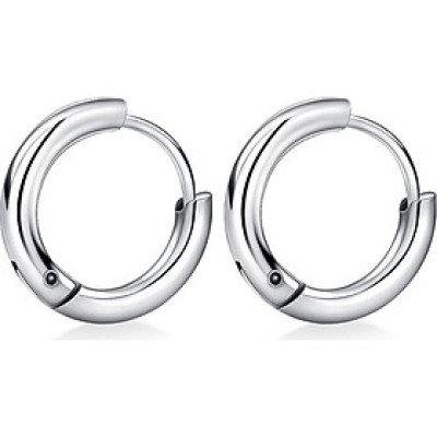 Bông tai nam inox khuyên tròn 12mm BT233 - 2 chiếc