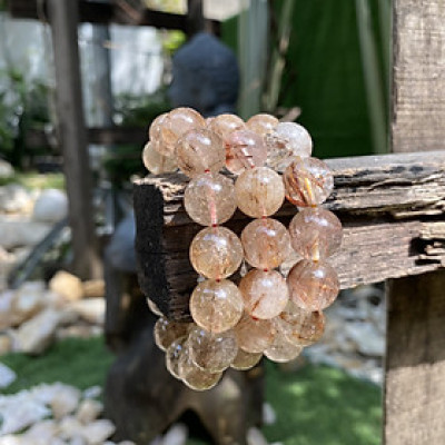 Vòng Thạch anh tóc đỏ 14 ly NHASAN TD03 “Vòng tay may mắn, thành công”