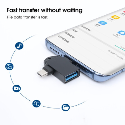 Đầu Chuyển Đổi OTG Cổng Type-C Sang USB 3.0 - Chất Liệu Vỏ Kim Loại Cáp OTG USB Type C to USB 3.0 Đầu Chuyển Đổi USB OTG Type C Tốc Độ Cao Tương Thích Với Điện Thoại Máy Tính Type C Micro Usb sang Usb 3.0 cao cấp tiện dụng Hàng Nhập Khẩu