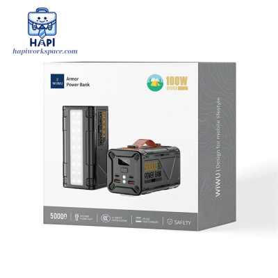 Sạc dự phòng hàng chính hãng WiWU Armor 50.000mAh Wi-P029: Sạc nhanh 100W, năng lượng cả ngày cho laptop