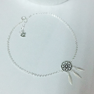 Lắc chân nữ bạc 925 Huệ Ngân - Dreamcatcher bùa bắt giấc mơ RYBJ50076