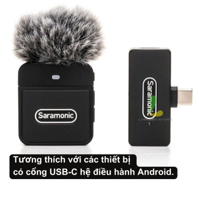 Micro thu âm Saramonic Blink 100 B5 - Micro ghi âm hỗ trợ thiết bị Android, công nghệ truyền dẫn không dây 2.4GHz - Hàng nhập khẩu
