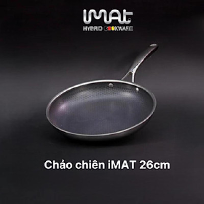 [Hàng chính hãng] Chảo chiên inox iMat Hybrid Blackcube 26cm, Phủ chống dính Ceramic đen