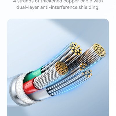 Cáp sạc nhanh, truyền dữ liệu cho Ai-phôn Ba-se-us Pudding Series Fast Charging Cable USB to Lai-nin 2.4A - Hàng chính hãng