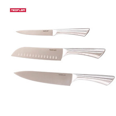 [HÀNG CHÍNH HÃNG] Bộ dao 3 cỡ vừa Neoflam, Lưỡi thép cacbon 3CR14 sắc, bền bỉ, cán dao làm bằng inox 430 không gỉ.