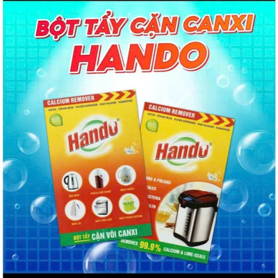 Combo 2 hộp 4 gói Bột tẩy cặn nước đá vôi ấm đun,bình đựng nước Hando 100Gr