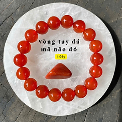 Vòng tay đá mã não đỏ 10ly tự nhiên 100% NHASAN vòng phong thủy may mắn, bình an, tài lộc hợp mệnh hỏa, thổ