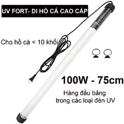 Đèn UV 100W Bóng Kép chất lượng cao, diệt tảo, diệt khuẩn cho bể cá, hồ cá, hồ thủy sinh siêu sạch( Trắng) - UV FORTDI