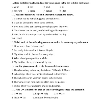 Ôn luyện Cơ bản và Nâng cao Tiếng Anh 6 (Có keys)