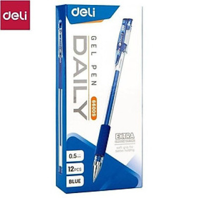 BÚT GEL 0.5MM MÀU XANH - E6600S-XD DELI (1/12/144/1728) (0308-BN)