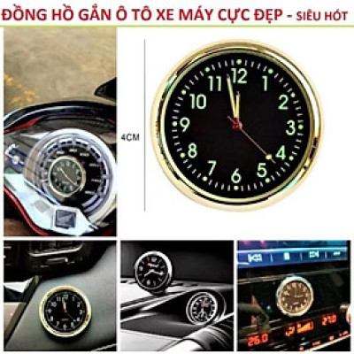 1 CÁI ĐỒNG HỒ TAPLO KIM TRANG TRÍ XE MÁY ÔTÔ MẪU MỚI CỰC ĐẸP 