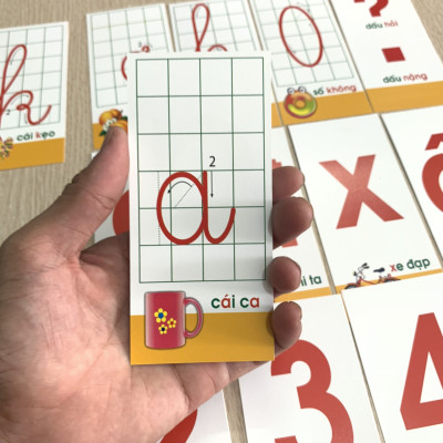 Bộ 42 Thẻ Học Nhận Biết Chữ Cái Và Số Đếm Cho Bé 