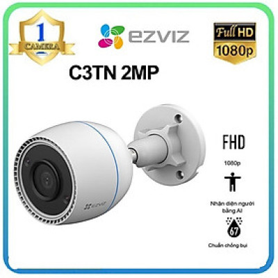 Camera IP Wifi hồng ngoại EZVIZ C3TN 2MP FHD 1080P Mẫu mới 2022 - Camera ngoài trời chuẩn nén H265, tích hợp mic thu âm, hỗ trợ thẻ nhớ lên 256G, hàng chính hãng