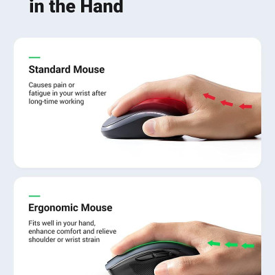 Ugreen UG90545MU006TK 4000DPI 2.4G Chuột không dây im lặng - Silent công thái học 5 cấp độ 4000 DPI 6 nút - HÀNG CHÍNH HÃNG