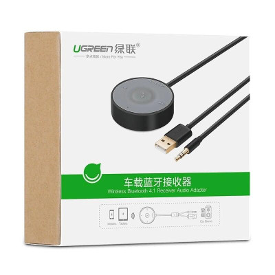 Ugreen UG30447CM124TK BT 4.1 màu Đen Thiết bị nhận âm thanh Bluetooth trên xe hơi chuẩn 3.5mm - HÀNG CHÍNH HÃNG