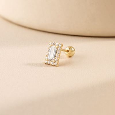 Khuyên Tai Vàng 14KY chuôi bi vặn Korean Style (V0179) - MOON Jewelry