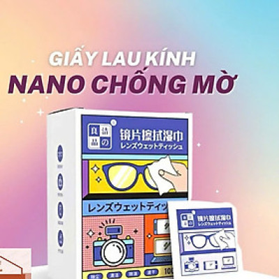 Combo 200 Khăn Lau Mắt Kính Nano Chống Mờ Sương Công Nghệ Nhật Bản - Chính Hãng