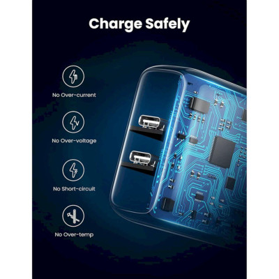 Ugreen UG10342CD243TK 40W 2 Port Màu Trắng Bộ sạc nhanh 2 cổng USB-C chân cắm US gập lại được - HÀNG CHÍNH HÃNG