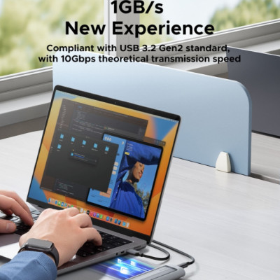 Hộp đựng ổ cứng SSD ORICO M.2 NVME TypeC - Tốc độ 10Gbps ORICO AXM2-G2-V1-GY-BP - Hàng Chính Hãng