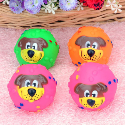 Đồ Chơi Bóng Cao Su Mặt Chó Cho Chó Mèo Có Kèn Kêu Chút Chít