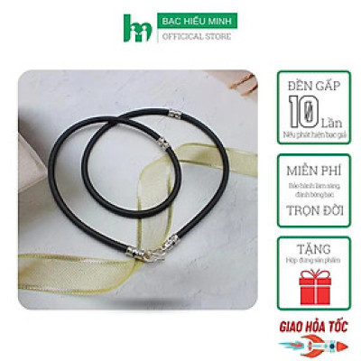 Dây Chuyền Vòng Cổ Nam Cao Su Bọc Bạc Thật Nam Tính Thể Thao Dây 3mm - BẠC HIỂU MINH DCS040